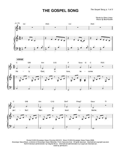 00 Save $15. . The gospel song sheet music